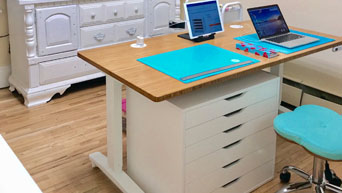 UPLIFT V2 Bamboo Standing Desk with Power Grommets