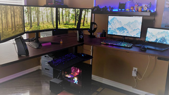 Spacious l-shaped GREENGUARD-certified laminate desk