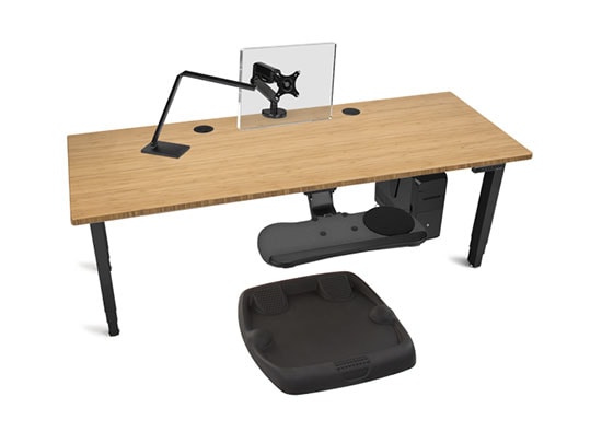 1'' Thick Carbonized Bamboo Rectangular Desktop with Black Frame
