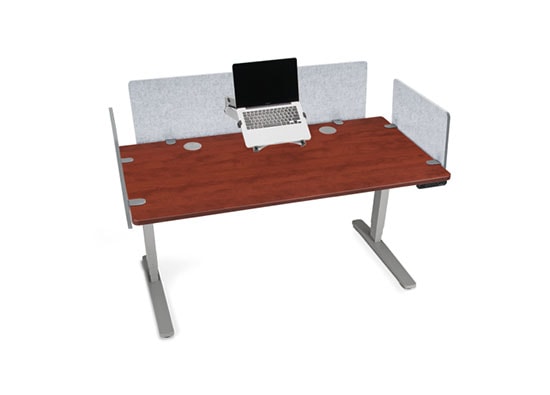 GREENGUARD Laminate Cherry Desktop with Gray Frame