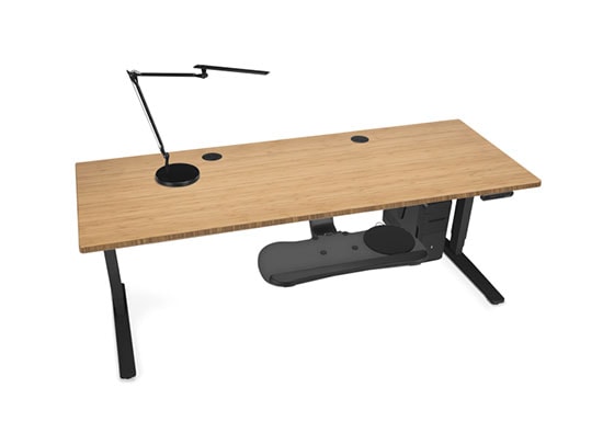 1'' Thick Carbonized Bamboo Rectangular Desktop with Black Frame