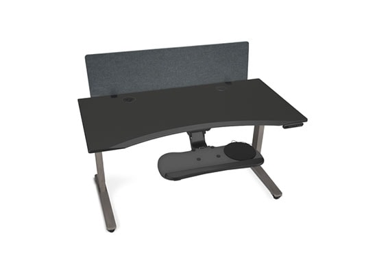 Black Eco Curve Desktop with Metallic (Industrial Style) Frame