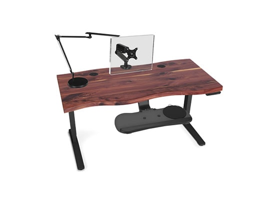 Dual Barkline Cedar Solid Wood Desktop with Black Frame