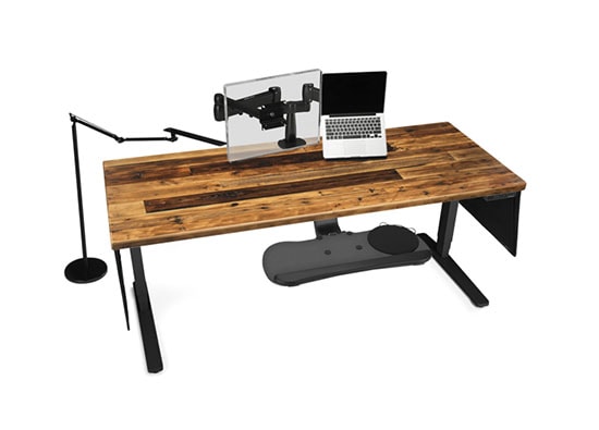 Reclaimed Douglas Fir Solid Wood Desktop with Black Frame