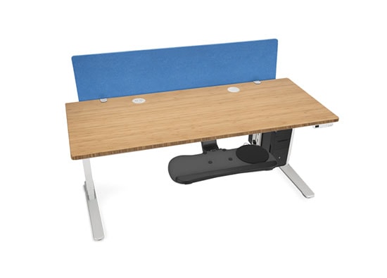 1'' Thick Carbonized Bamboo Rectangular Desktop with White Frame