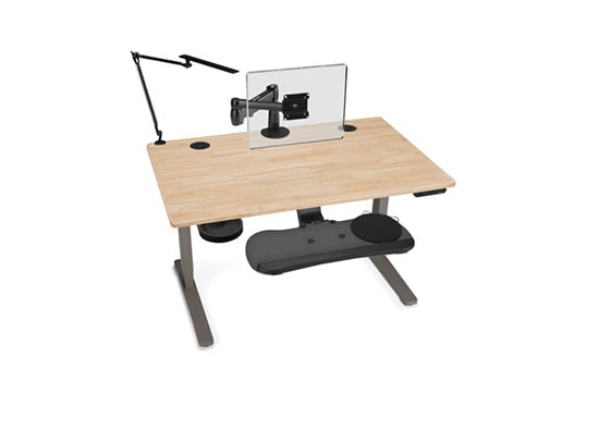 Natural Rubberwood Desktop with Metallic (Industrial Style) Frame
