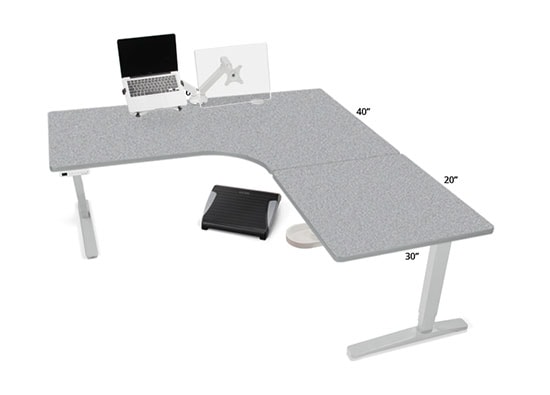 Cloud Nebula Custom Laminate L-Shape Desktop with White Frame