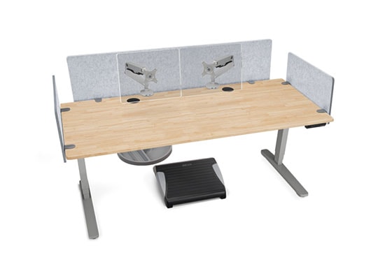 Natural Rubberwood Desktop with Gray Frame