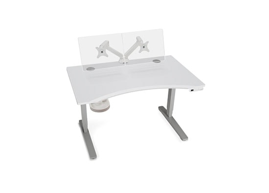 White Eco Curve Desktop with Gray Frame