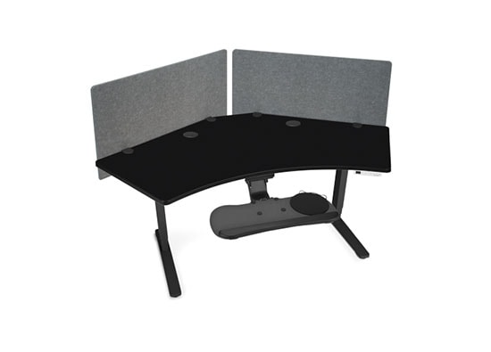 120 Degree Black GREENGUARD Laminate Desktop with Black Frame
