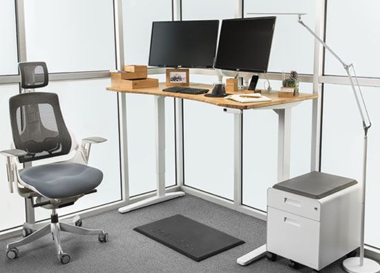 1 Inch Thick Carbonized Bamboo Desktop with White Frame