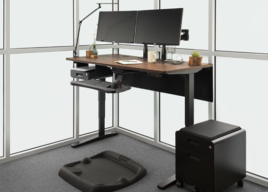 Greenguard Laminate Walnut Desktop with Black Frame