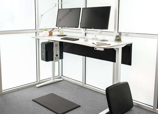White Eco Curve Desktop with White Frame