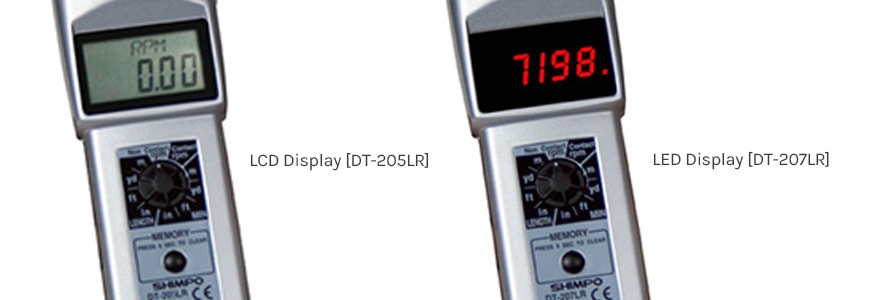 Shimpo LCD or LED Display Contact/Non-Contact Tachometer