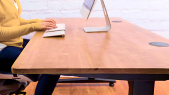 UPLIFT Rubberwood Solid Wood Desktop Video