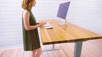 UPLIFT Reclaimed Teak Solid Wood Desktop Video