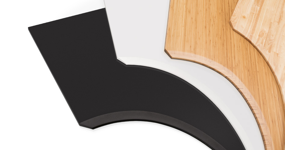 Beautiful Bamboo and Rubberwood Curved Corner Desktops Eco and