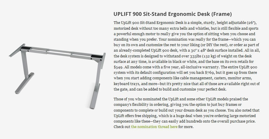 Uplift 900 Review Lifehacker Names Uplift Desk As One Of Five