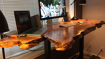 Get the rustic, raw desk of dreams with height adjustability with an UPLIFT sit-stand desk